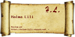 Halma Lili névjegykártya